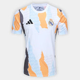 Camisa Real Madrid 25/26 Pré Jogo Adidas Masculina - Branco+Laranja
